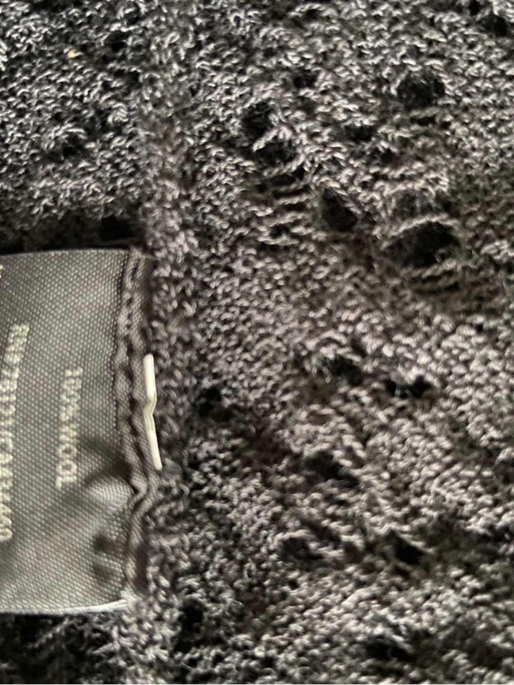 Eileen Fisher M Black Lacy Light Weight Wool Lacey Cardigan Elbow Length Sleeves - Picture 14 of 14